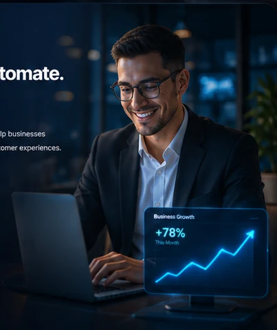 Business professional using a laptop